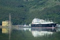 An LNG tanker ship docked at the port of La Spezia