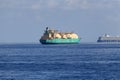 LNG TANKER - Ship at a gas terminal in a seaport in Tenerife Royalty Free Stock Photo