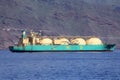LNG TANKER - Ship at a gas terminal in a seaport in Tenerife Royalty Free Stock Photo