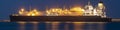 LNG tanker during the supply of liquefied gas to the LNG terminal in Swinoujscie in Poland Royalty Free Stock Photo