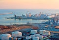 LNG Tanks at the Port of Barcelona Royalty Free Stock Photo