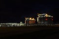 LNG terminal in Swinoujscie at night Royalty Free Stock Photo