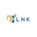 LNK credit repair accounting logo design on WHITE background. LNK creative initials Growth graph letter logo concept. LNK business