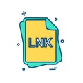 LNK file type icon design vector