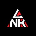 LNK triangle letter logo design with triangle shape. LNK triangle logo design monogram. LNK triangle vector logo template with red Royalty Free Stock Photo