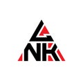 LNK triangle letter logo design with triangle shape. LNK triangle logo design monogram. LNK triangle vector logo template with red Royalty Free Stock Photo