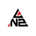 LNZ triangle letter logo design with triangle shape. LNZ triangle logo design monogram. LNZ triangle vector logo template with red Royalty Free Stock Photo
