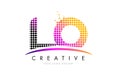 LO L O Letter Logo Design with Magenta Dots and Swoosh