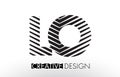 LO L O Lines Letter Design with Creative Elegant Zebra