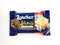 Loacker mini chocolate Wafer small size on white background