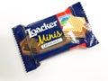 Loacker mini chocolate Wafer small size on white background