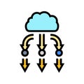load balancer cloud computing color icon vector illustration