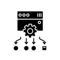 Load balancing black glyph icon Royalty Free Stock Photo