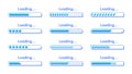 Load bar. Time progress. Download or upload speed graphic. Website status graph. Status step page. Interface indicator Royalty Free Stock Photo