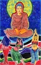Load Buddha Color Painting On Board Royalty Free Stock Photo
