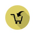 load into a cart long shadow icon. Simple glyph, flat vector of web icons for ui and ux, website or mobile application Royalty Free Stock Photo