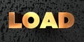 Load - Gold text on black background - 3D rendered royalty free stock picture