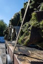 Load of grass strapped to trailer