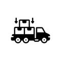 Black solid icon for Load, shipment and supply