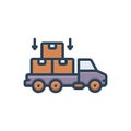 Color illustration icon for Load, shipment and cargo