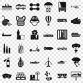 Load icons set, simple style Royalty Free Stock Photo