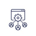 load testing line icon, users accessing service