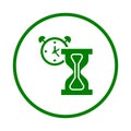 Load time, average, loading icon. Green vector sketch