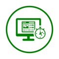 Load time, image, optimization, load icon. Green vector design