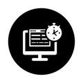 Load time, webpage, web icon. Black vector sketch