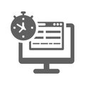 Load time, webpage, web icon. Gray vector sketch