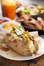 Loaded baked potato with bacon and cheese Royalty Free Stock Photo