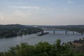 Loaded barge on the Ohio river Royalty Free Stock Photo