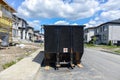 Loaded dumpster near a construction site Royalty Free Stock Photo