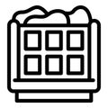 Loaded laundry bin icon outline vector. Filthy clothing