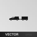 loaded pick-up truck with a trailer icon. Element of car type icon. Premium quality graphic design icon. Signs and symbols Royalty Free Stock Photo