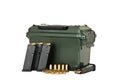 Loaded Pistol Magazines, Ammo and Case Royalty Free Stock Photo