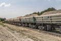 Loaded railway wagons, Ukraine