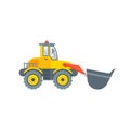 Loader with bucket illustration side view