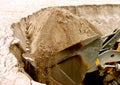 Loader bucket. Loading sand mining operations