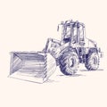 Loader bulldozer excavator machine Royalty Free Stock Photo