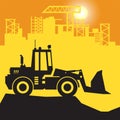 Loader, Construction power machinery work on construction site Royalty Free Stock Photo