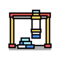 loader crane port color icon vector illustration