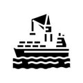loader crane port glyph icon vector illustration