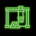 loader crane port neon glow icon illustration