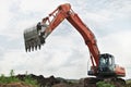 Loader excavator at construction Royalty Free Stock Photo