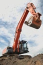 Loader excavator at construction Royalty Free Stock Photo