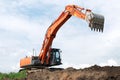 Loader excavator at construction Royalty Free Stock Photo