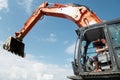 Loader excavator at construction Royalty Free Stock Photo