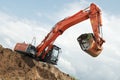 Loader excavator at construction Royalty Free Stock Photo
