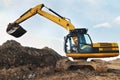 Loader excavator in a quarry Royalty Free Stock Photo